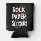 ロック紙はさみレズおもしろいビアンゲイプライドLGBT 缶クーラー (正面)