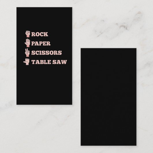 ロック紙はさみ台鋸おもしろい大工 名刺 (正面/裏面)