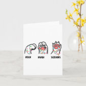 ロック紙シザーズキャットポーズクリスマス猫好きF カード (黄色い花)