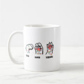 ロック紙シザーズキャットポーズクリスマス猫好きF コーヒーマグカップ (左)