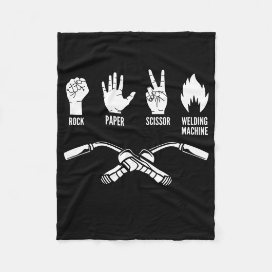 ロック紙シザー溶接機溶接溶接機 フリースブランケット (正面)