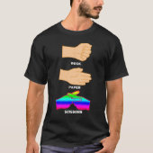 ロック紙ハサミLgbtq+プライド月誇りを持ったAlly Tシャツ (正面)