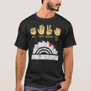 ロック紙用はさみ台のこぎり Tシャツ