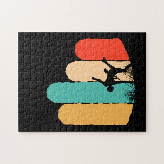 ロック素晴らし登山レトロマウンテンクライマーハイカー ジグソーパズル (横)