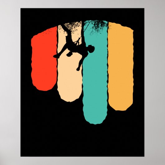 ロック素晴らし登山レトロマウンテンクライマーハイカー ポスター (正面)