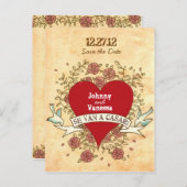 ロック結婚とロスペインのールの日付を保存 案内ポストカード (正面/裏面)