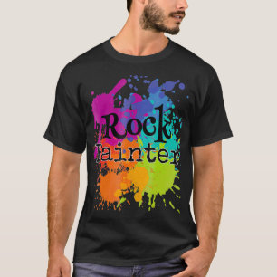 ロック絵を描の（ばちゃばちゃ）跳ねるTシャツRock Paintersの女性 Tシャツ