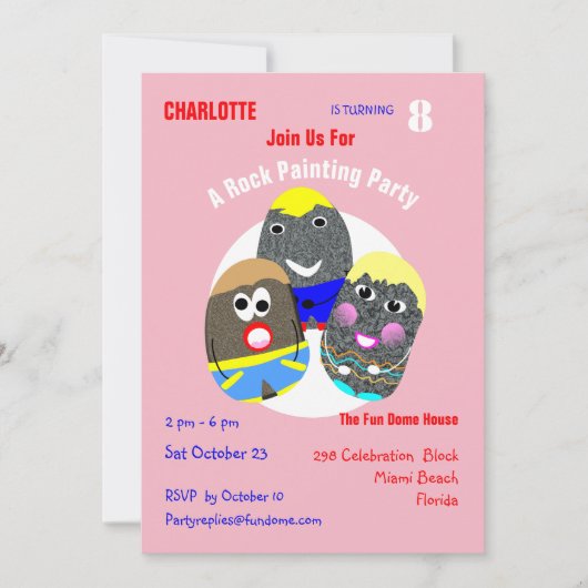 ロック絵を描ズ・コミュニティ・ハパーソナライズされたッシュタグ 招待状 (正面)