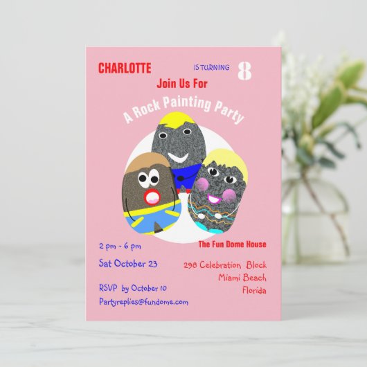 ロック絵を描ズ・コミュニティ・ハパーソナライズされたッシュタグ 招待状 (スタンド正面)