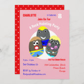 ロック絵を描ズ・コミュニティ・ハパーソナライズされたッシュタグ 招待状 (正面/裏面)