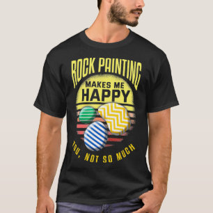 ロック絵画のおもしろい皮肉なアートストー絵画ンの Tシャツ