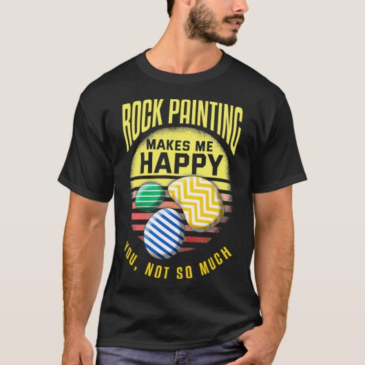ロック絵画のおもしろい皮肉なアートストー絵画ンの Tシャツ (正面)