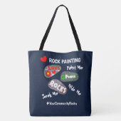 ロック絵画のコミュニティパーソナライズされたハッシュタグ トートバッグ (裏面)