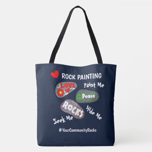 ロック絵画のコミュニティパーソナライズされたハッシュタグ トートバッグ (裏面)