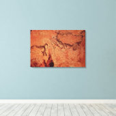 ロック絵画の狩りシーン、紀元前17000年 キャンバスプリント (インサイチュ (ウッドフロア))