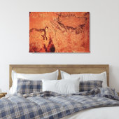 ロック絵画の狩りシーン、紀元前17000年 キャンバスプリント (インサイチュ (寝室))