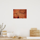 ロック絵画の狩りシーン、紀元前17000年 ポスター (キッチン)