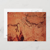 ロック絵画の狩りシーン、紀元前17000年 ポストカード (正面/裏面)