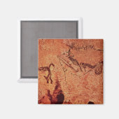 ロック絵画の狩りシーン、紀元前17000年 マグネット (正面/裏面)