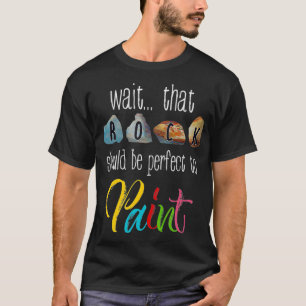 ロック絵画のTシャツ待ちレインボーおもしろいロックアート Tシャツ