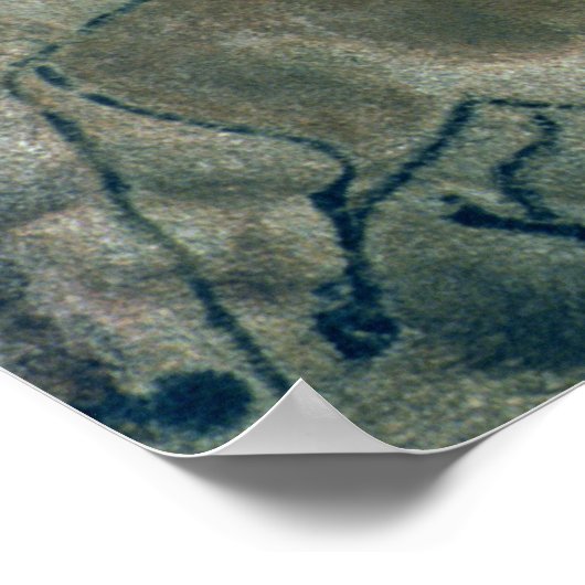 ロック絵画は馬と牛を示している， c.17000 B ポスター (角)