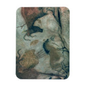ロック絵画は馬と牛を示している, c.17000 B マグネット (縦)