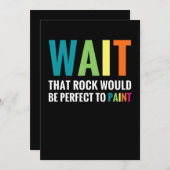 ロック絵画ズの待おもしろいち虹の芸術石画家 招待状 (正面/裏面)