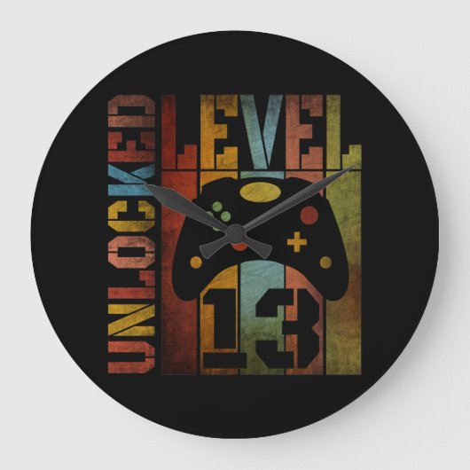 ロック解除されたレベル13 ラージ壁時計 (正面)