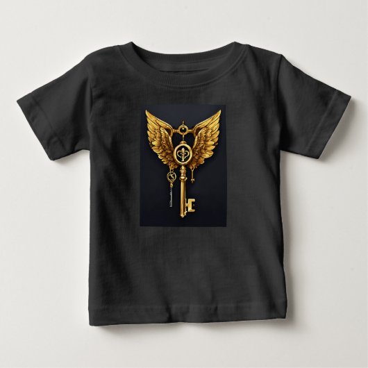 ロック解除の可素朴能:鍵Tシャツデザイン ベビーTシャツ (正面)