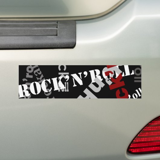 ロック転がタイポグラフィデザイン バンパーステッカー (車上)