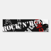 ロック転がタイポグラフィデザイン バンパーステッカー (正面)