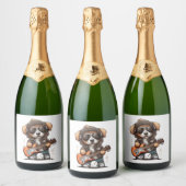 ロック転がパピー・ドッグ(Six) スパークリングワインラベル (ボトル)