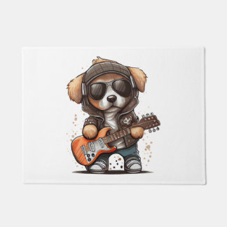 ロック転がパピー・ドッグ(Six) ドアマット