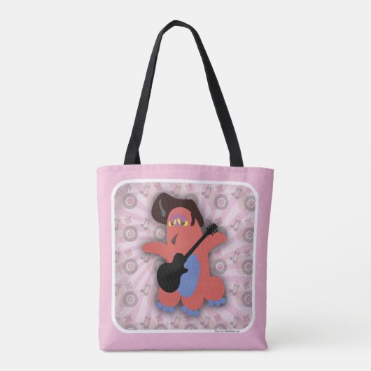 ロック転がモンスターかわいいマンガのキャラクターアート トートバッグ (裏面)