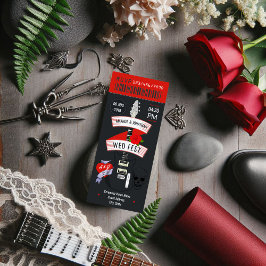 ロック転が結婚のチケットカスタム招待状 招待状