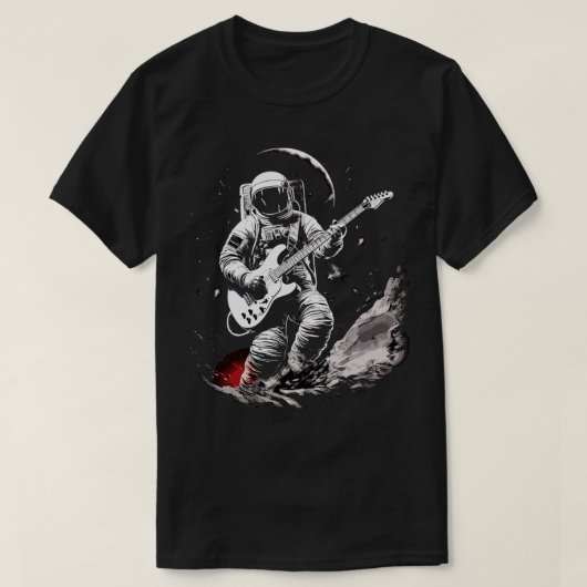 ロック転が音楽コンサートフェスティバル宇宙飛行士宇宙G Tシャツ (デザイン正面)