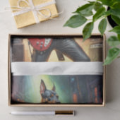 ロック遊ステージのドベルマン犬のギター – 薄葉紙 (ギフト)