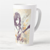 ロック音楽の雰囲気を持つ女の子 カフェラテマグ (右アングル)