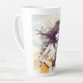 ロック音楽の雰囲気を持つ女の子 カフェラテマグ (左アングル)