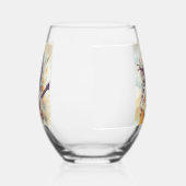 ロック音楽の雰囲気を持つ女の子 ステムなしワイングラス (左)