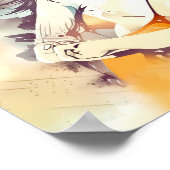 ロック音楽の雰囲気を持つ女の子 ポスター (角)