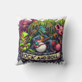 ロック音楽を演奏する動物のアニメーションバンド クッション (裏面)