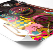 ロック音楽イラスト（ギターとスピーカー付き） フォトプリント            (角)