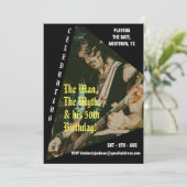 ロック音楽カスタムの写真50th誕生日パーティー 招待状 (スタンド正面)