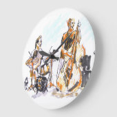 ロック音楽グループ ラージ壁時計 (傾斜)