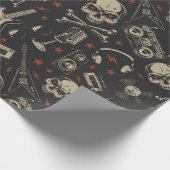 ロック音楽パターン ラッピングペーパー (角)