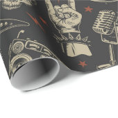 ロック音楽パターン ラッピングペーパー (ロールコーナー)