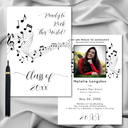 ロック音楽白黒写真大学院発表 招待状