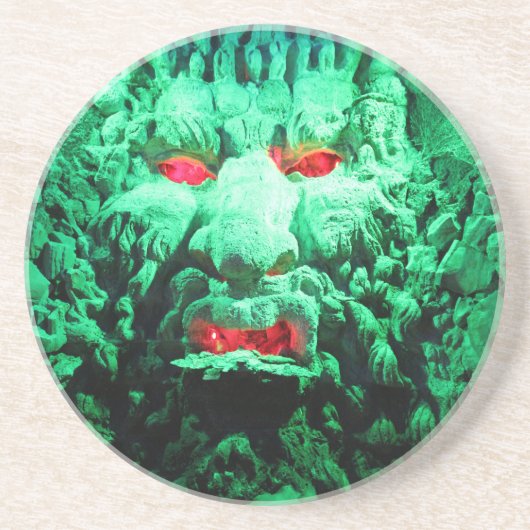 ロック顔の怖い仮面顔 コースター (正面)