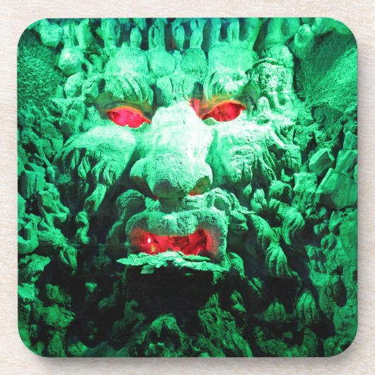 ロック顔の怖い仮面顔 コースター (正面)